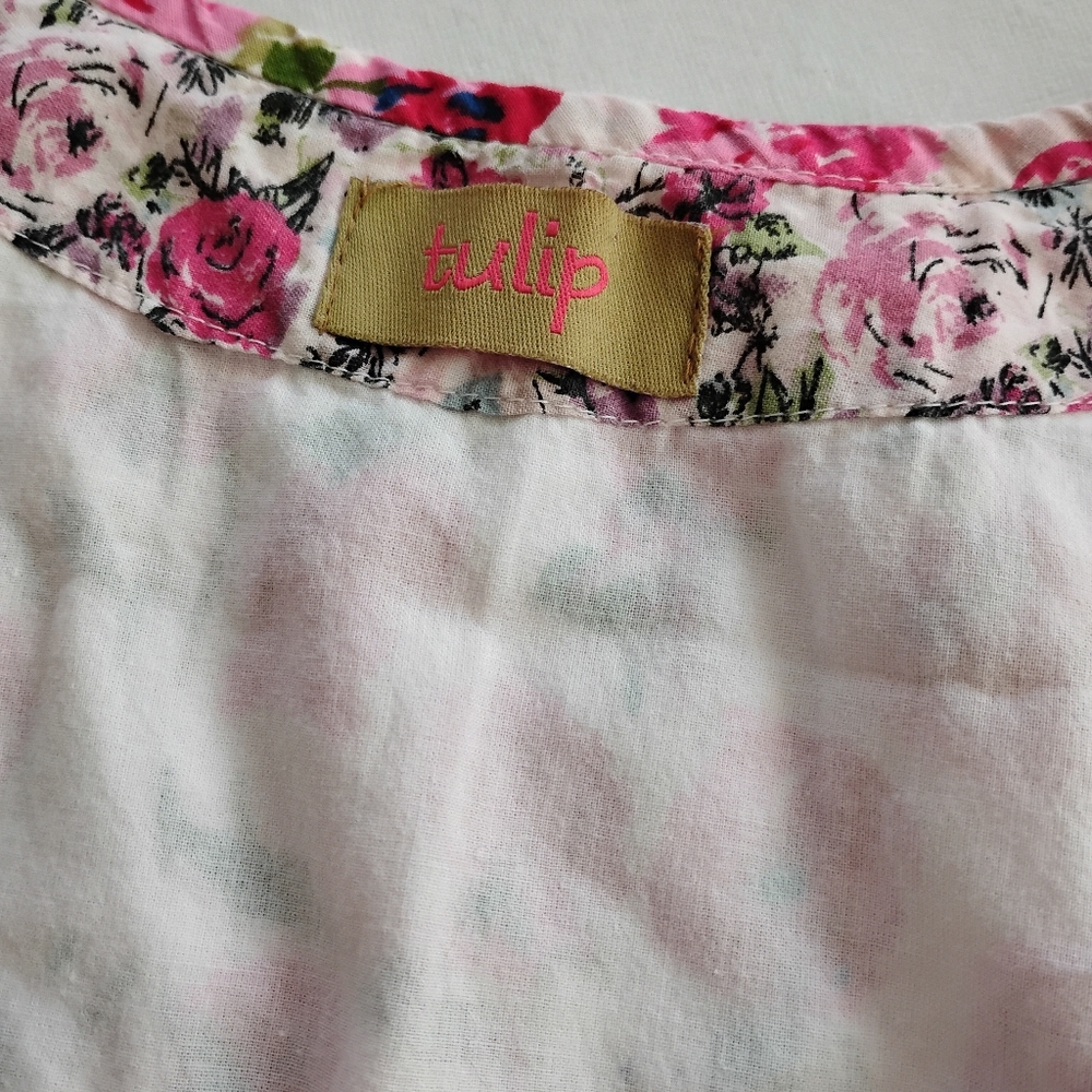Tulip Poppie Cotton Dress in Floral Rose Print Size S - Picture 4 of 9